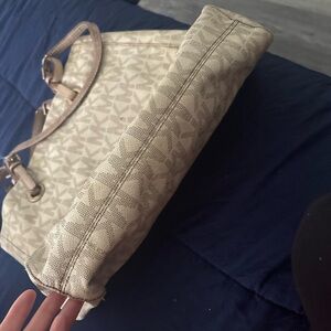 Michael Kors Cream and Tan Shoulder Bag